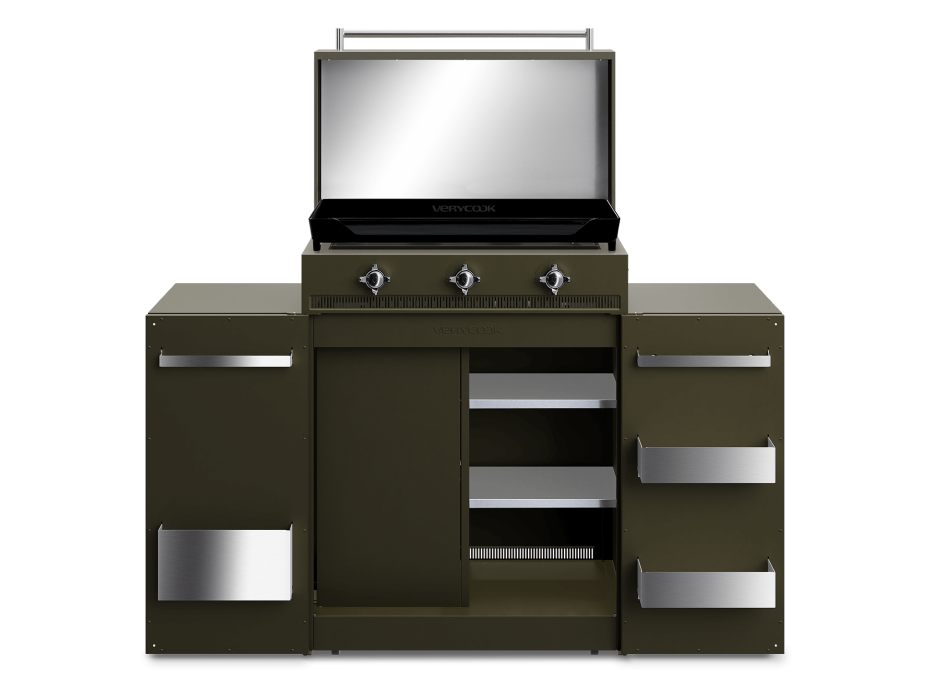 Plancha-Gasgrill EXCELLENCE 3 Brenner - emaillierte...