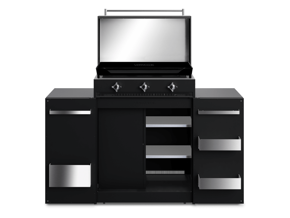 Plancha-Gasgrill EXCELLENCE 3 Brenner - emaillierte...