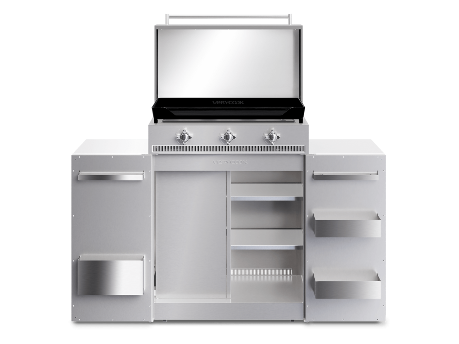 Plancha-Gasgrill EXCELLENCE 3 Brenner - emaillierte...