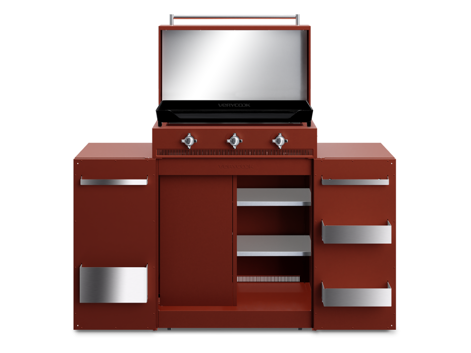 Plancha-Gasgrill EXCELLENCE 3 Brenner - emaillierte...